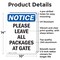 Signmission Please Leave All Packages At Gate, 10 in W x Rectangle, Aluminum OS-2PACK-NS-A-1014-V-17505 - alternate 3